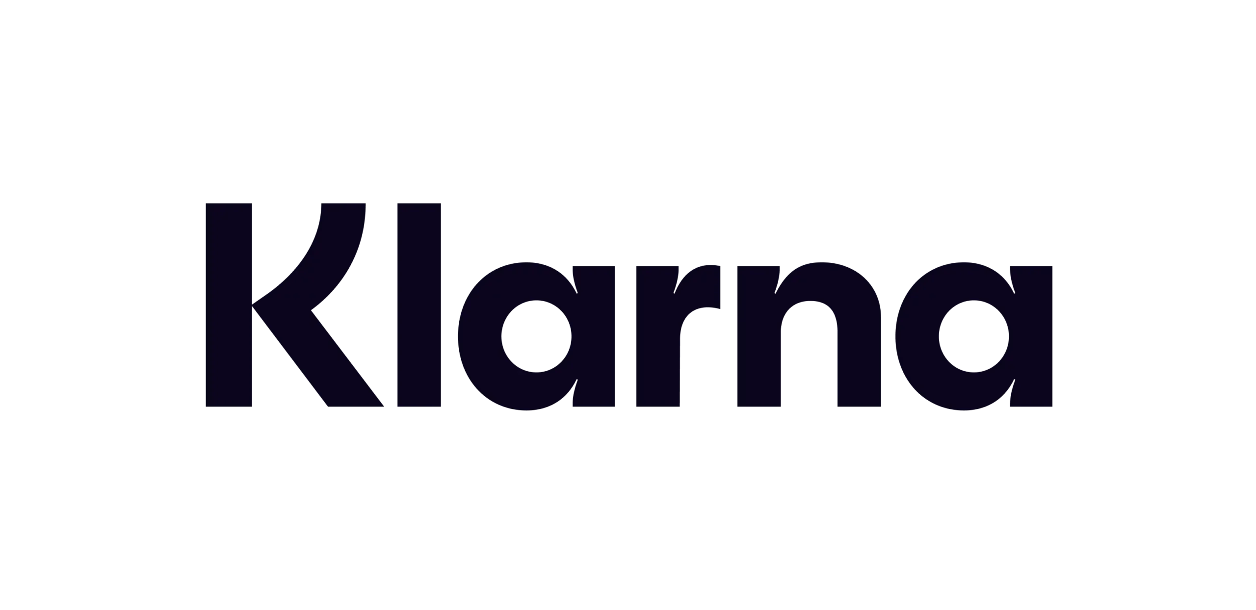 The image shows the logo of Klarna, featuring the brand name in lowercase, dark violet letters against a transparent background.