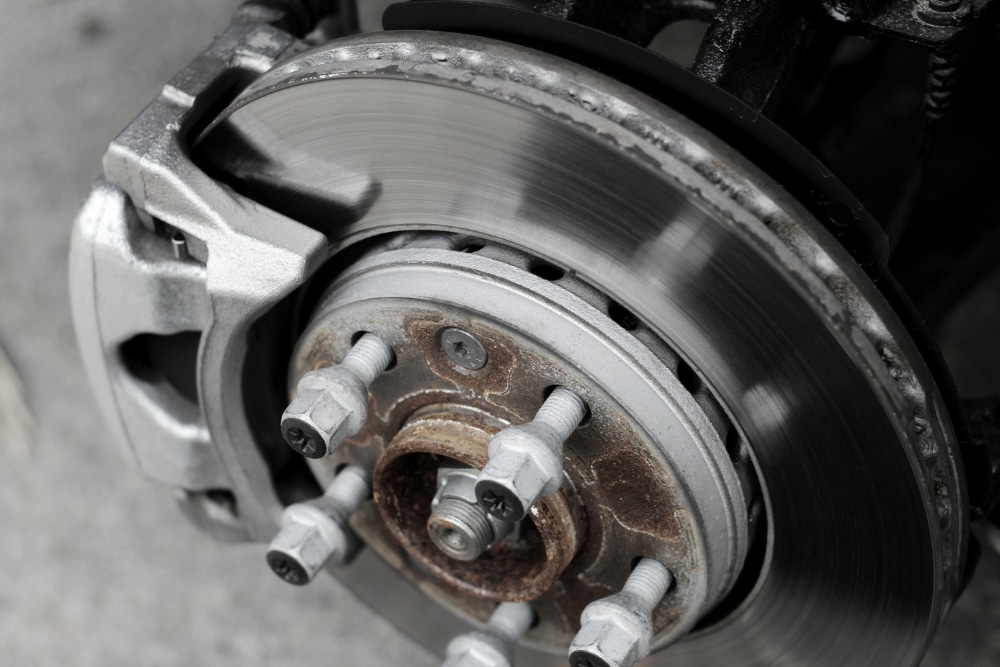 Brake Inspection, Brake Repair in St.Cloud FL At FloState Auto Diesel Repair. Close up view of vehicle brake