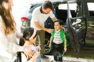 Family exited and happy to go back to school
